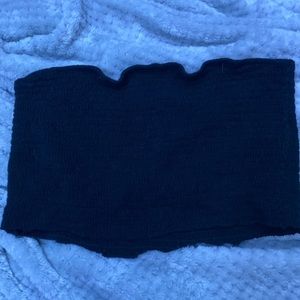 black ruffle tube top